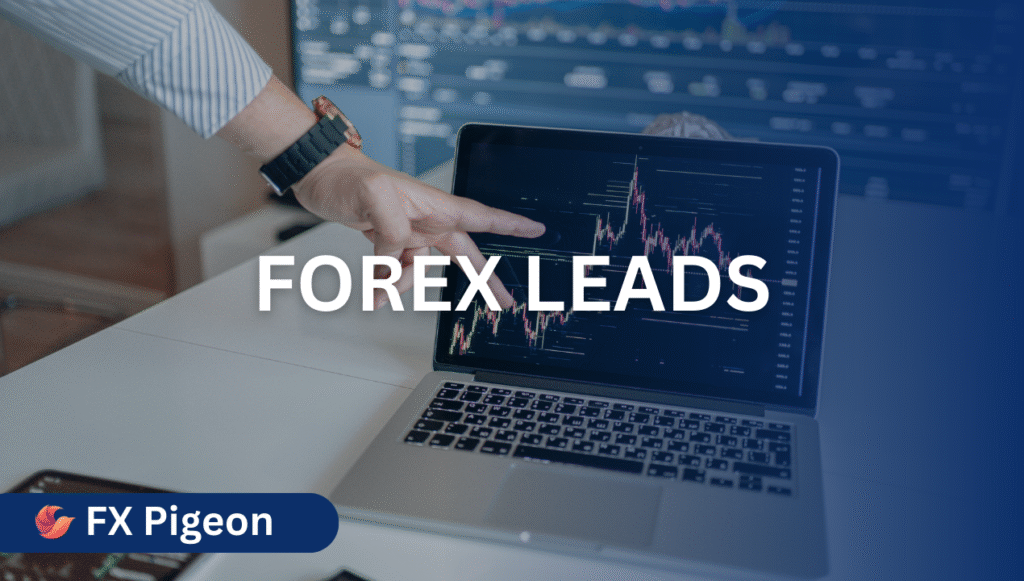 Forex leads list displayed on a computer screen with analytics